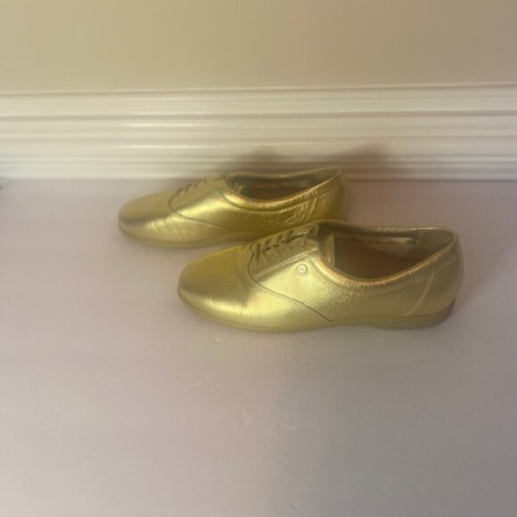 EASY SPIRIT Women's Metallic Gold Leather Sneakers, Anti-Gravity, Size 7.5 - Picture 5 of 8
